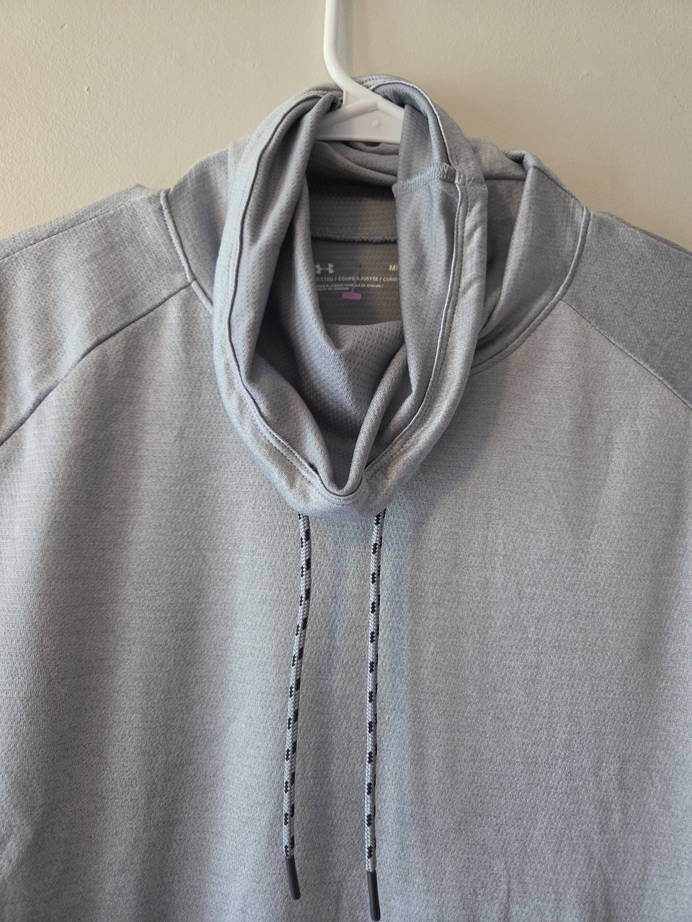 Under Armour Heather Gray Cowl Neck Hoodie with Contrast Drawcords